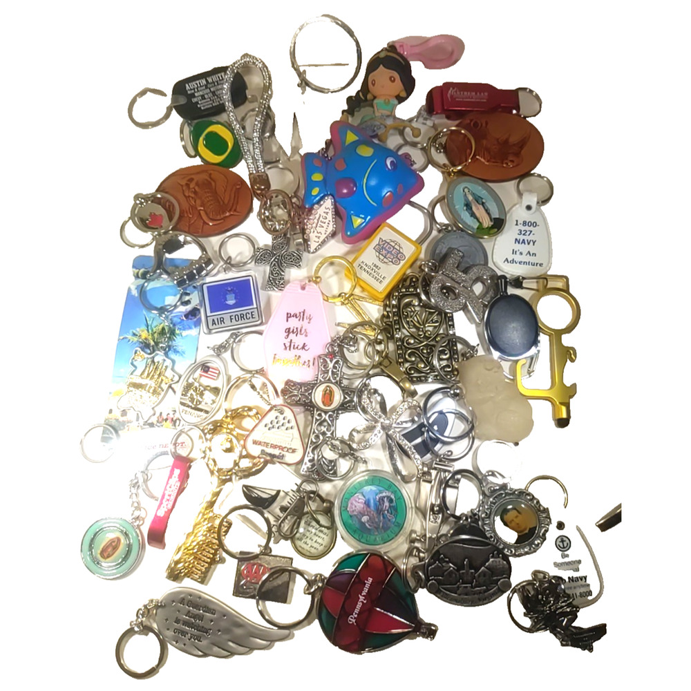 Huge Lot 44 Pieces Keychain 2.7 Ounces